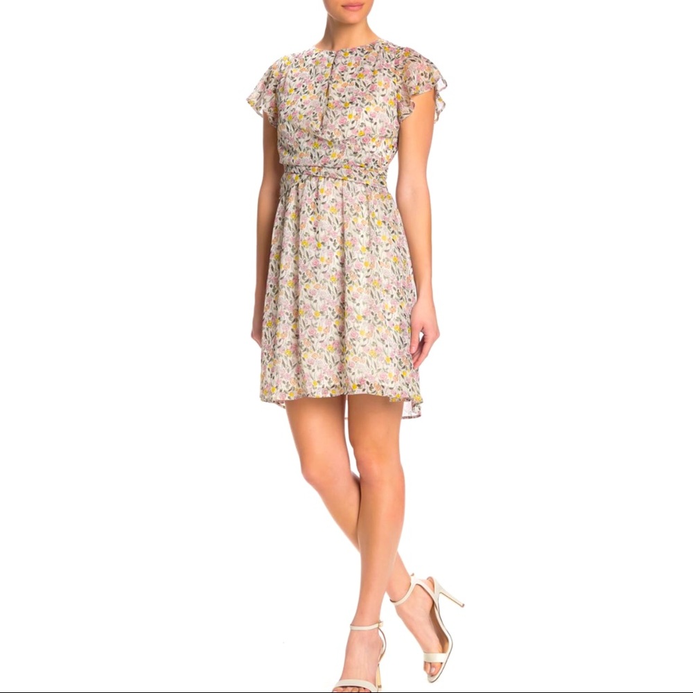 Sam Edelman Chiffon Patterned Drape Mini Dress NWT - image 3